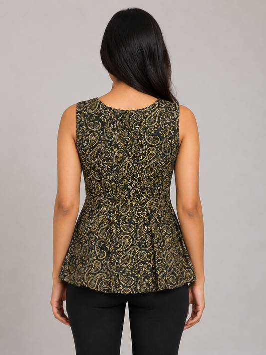 Noir Paisley Short Kurti