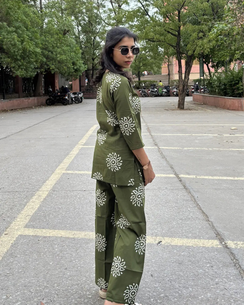 Olive Aura Co-Ord Set