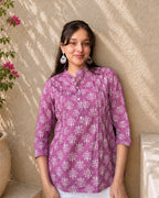 Amethyst Bloom Short Kurti