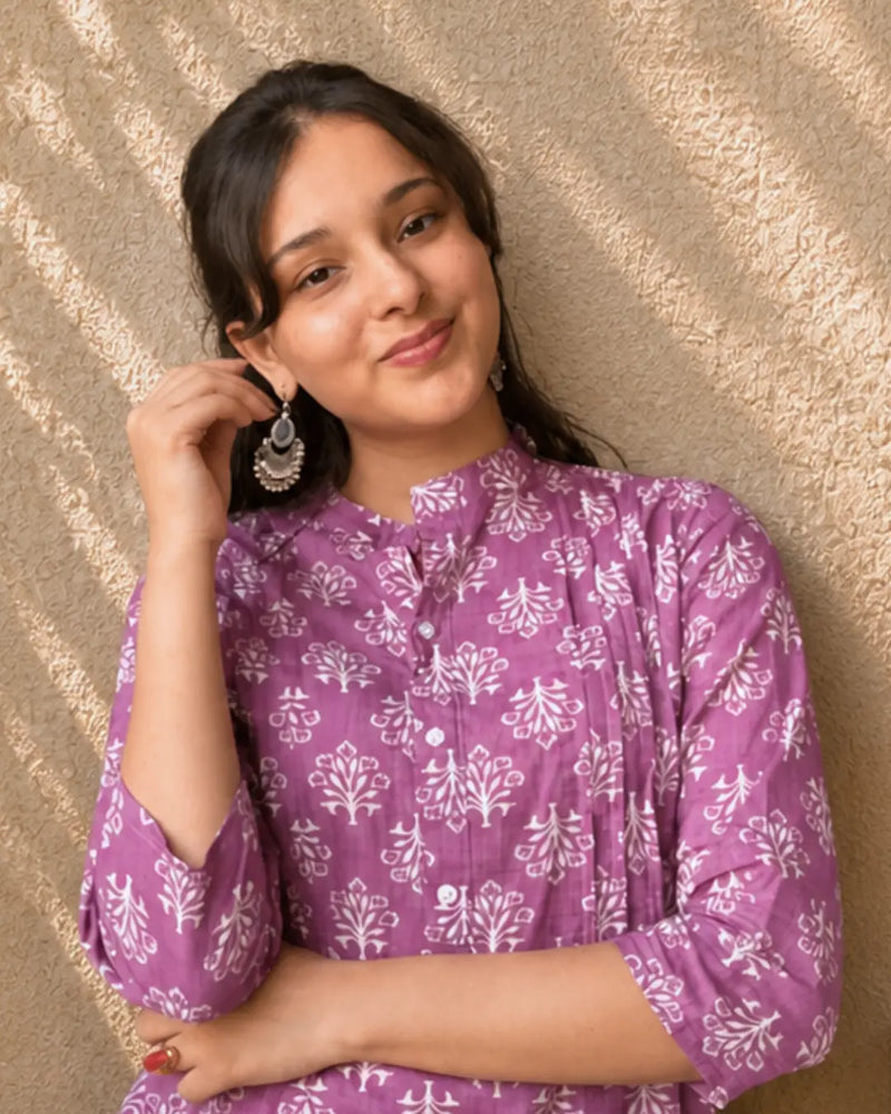 Amethyst Bloom Short Kurti
