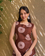 Cocoa Laceback Cotton Short Kurti
