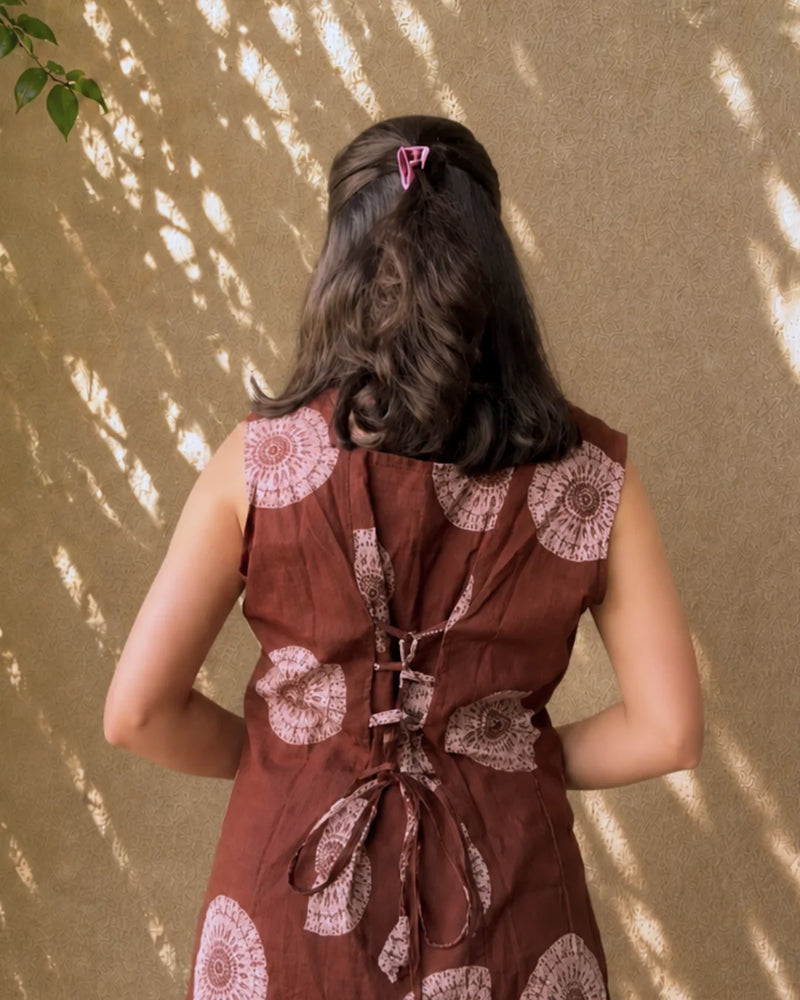 Cocoa Laceback Cotton Short Kurti