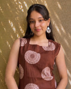 Cocoa Laceback Cotton Short Kurti