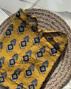 Mustard Muse Cut-Out Back Cotton Short Kurti