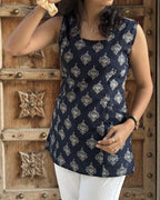 Navy Noir Corset Kurti