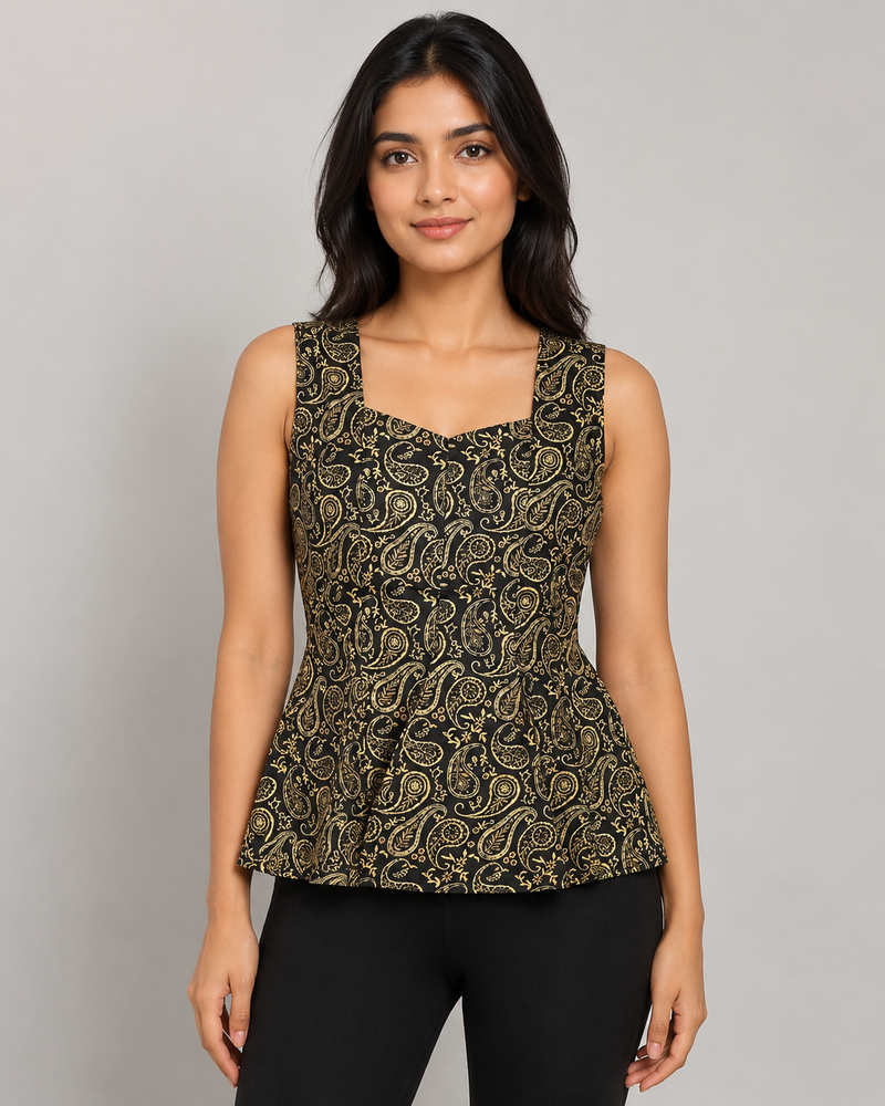 Noir Paisley Short Kurti