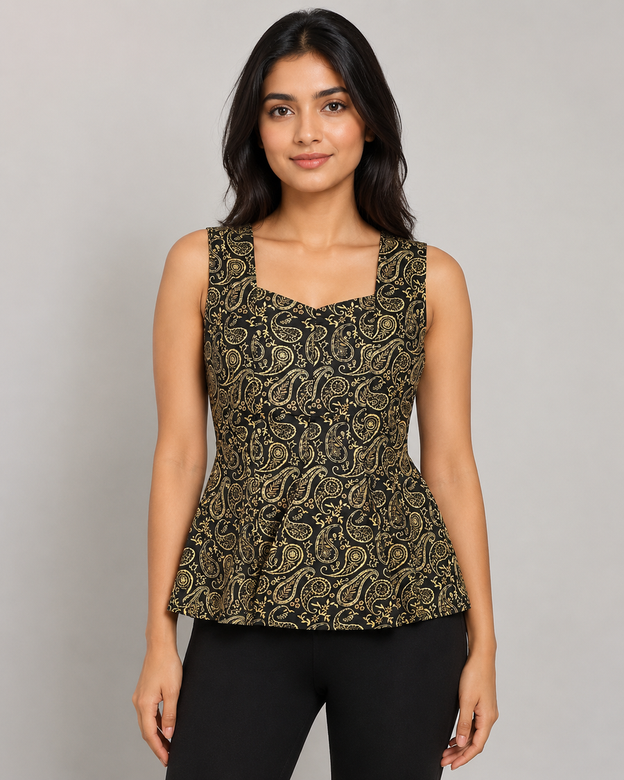 Noir Paisley Short Kurti