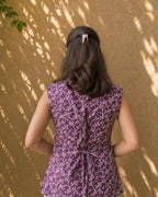 Purple Ivy Laceback Cotton Short Kurti