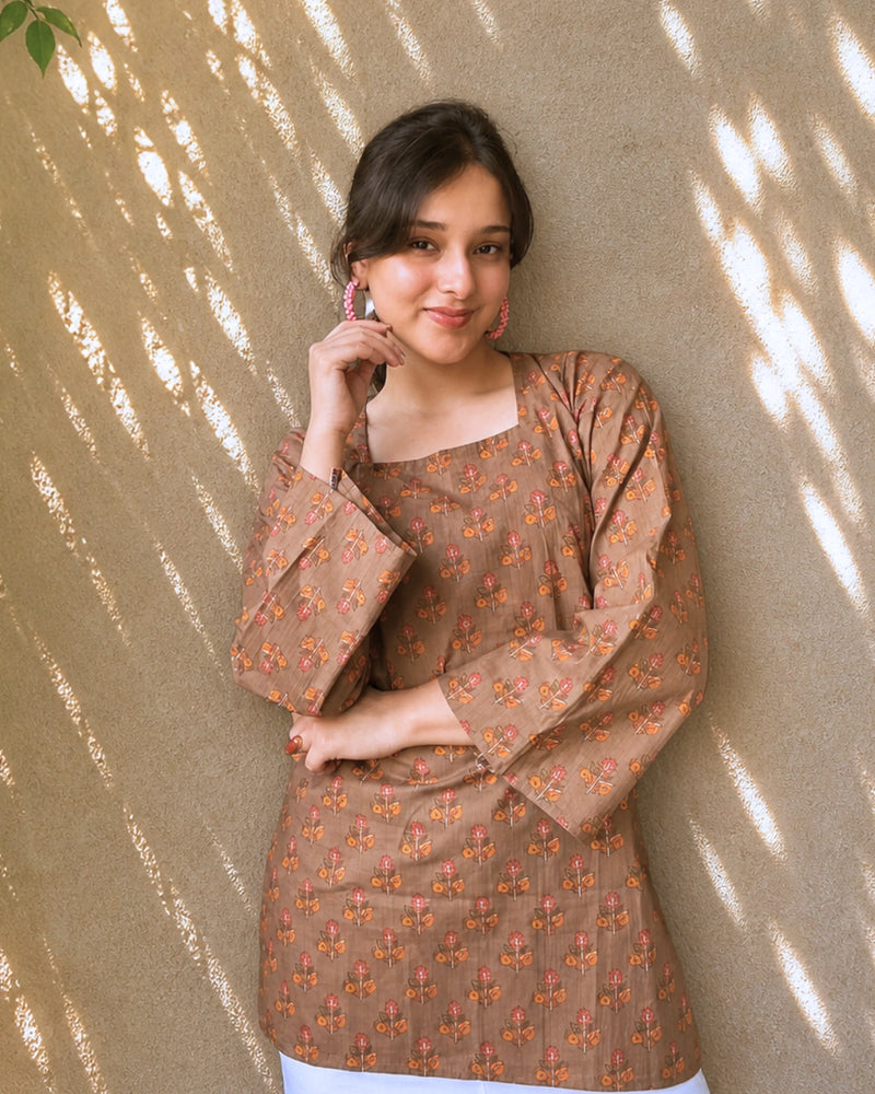 Sienna Laceback Cotton Short Kurti