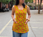 Sunny Bloom Cotton Short Kurti with Pockets